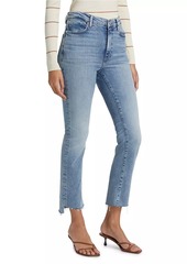 FRAME Le High Straight Corkscrew High-Rise Cropped Jeans