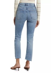 FRAME Le High Straight Corkscrew High-Rise Cropped Jeans