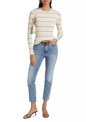 FRAME Le High Straight Corkscrew High-Rise Cropped Jeans