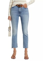 FRAME Le High Straight Corkscrew High-Rise Cropped Jeans