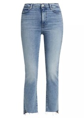 FRAME Le High Straight Corkscrew High-Rise Cropped Jeans