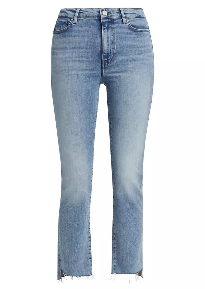 FRAME Le High Straight Corkscrew High-Rise Cropped Jeans