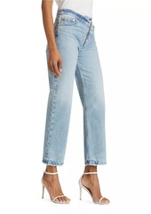 FRAME Le Jane Asymmetric Zip Crop Jeans