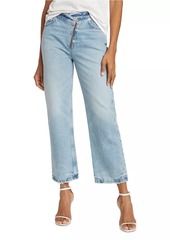 FRAME Le Jane Asymmetric Zip Crop Jeans