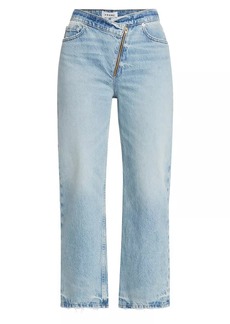 FRAME Le Jane Asymmetric Zip Crop Jeans