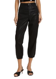 FRAME Le Lounge Stretch Coated Crop Jeans
