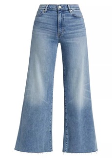 FRAME Le Palazzo Crop Raw Fray High-Rise Jeans