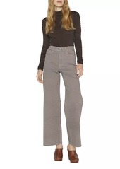 FRAME Le Palazzo Herringbone Cotton-Blend Wide-Leg Pants