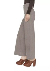 FRAME Le Palazzo Herringbone Cotton-Blend Wide-Leg Pants