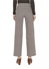 FRAME Le Palazzo Herringbone Cotton-Blend Wide-Leg Pants