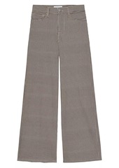 FRAME Le Palazzo Herringbone Cotton-Blend Wide-Leg Pants