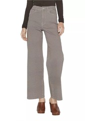 FRAME Le Palazzo Herringbone Cotton-Blend Wide-Leg Pants