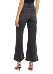 FRAME Le Palazzo High-Rise Cropped Wide-Leg Flare Jeans