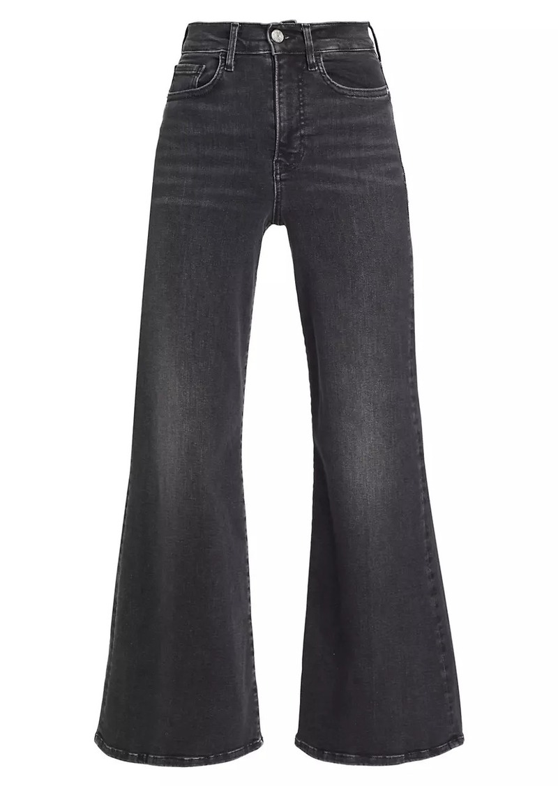 FRAME Le Palazzo High-Rise Cropped Wide-Leg Flare Jeans