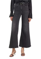 FRAME Le Palazzo High-Rise Cropped Wide-Leg Flare Jeans