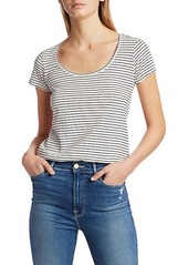 FRAME Le Scoop Stripe Cotton T-Shirt