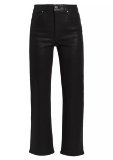 FRAME Le Sleek Coated Straight-Leg Jeans