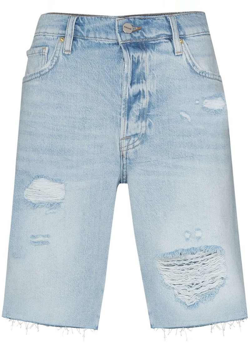 FRAME Le Slouch distressed Bermuda shorts