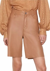 FRAME Leather Bermuda Shorts