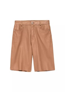 FRAME Leather Bermuda Shorts