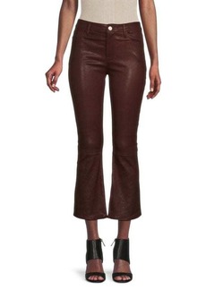 FRAME Leather Cropped Bootcut Pants