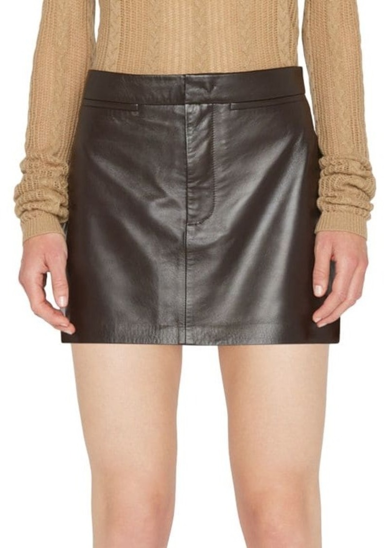 FRAME Leather Mini Skirt