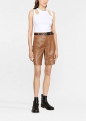 FRAME high-waisted leather shorts