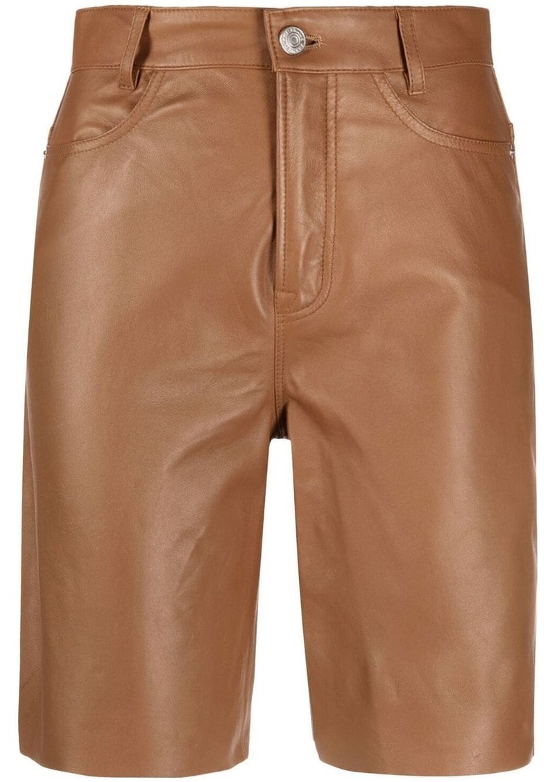 FRAME high-waisted leather shorts