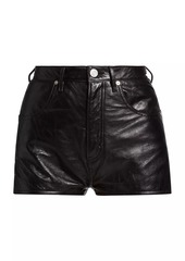 FRAME Leather Side-Slit Shorts