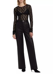 FRAME Leather Wide-Leg Pants