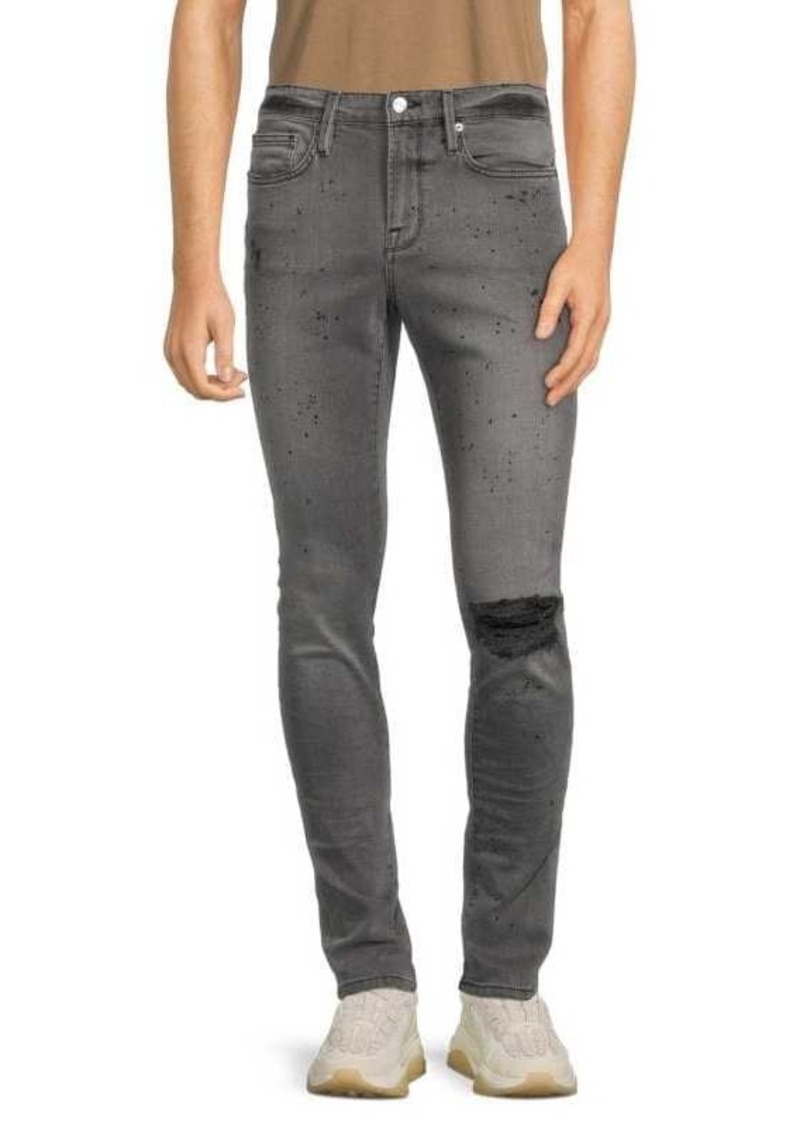 FRAME L'Homme Jagger True Skinny Distressed Jeans