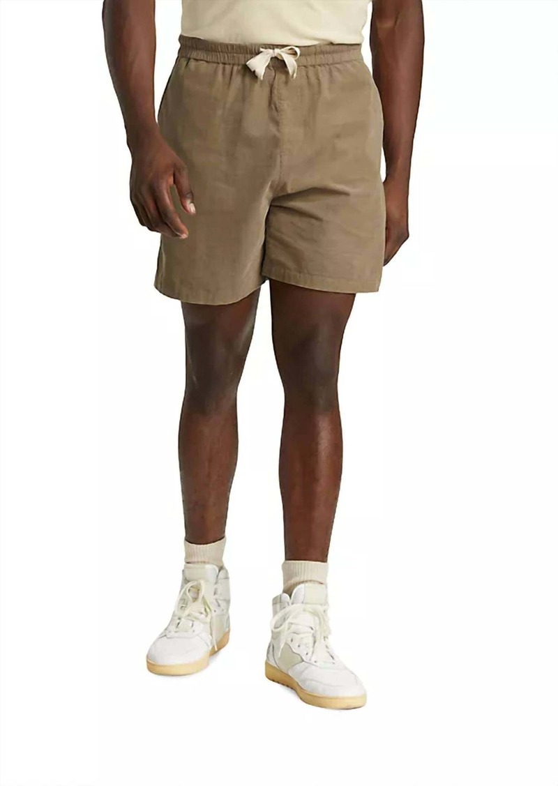 FRAME Light Weight Cord Shorts In Dark Beige