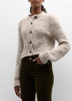FRAME Marl-Wool Button-Front Cardigan