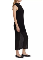 FRAME Mesh Mockneck Sleeveless Maxi-Dress