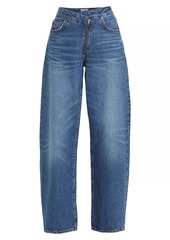 FRAME Mid-Rise Angled Barrel Jeans