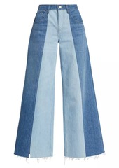 FRAME Mid-Rise Split-Seam Wide-Leg Jeans
