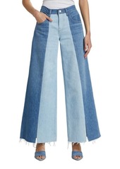 FRAME Mid Rise Two Tone Wide Leg Jeans