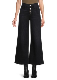 FRAME Palazzo Mid Rise Wide Leg Cropped Jeans