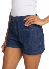 FRAME Patch-Pocket Denim Shorts