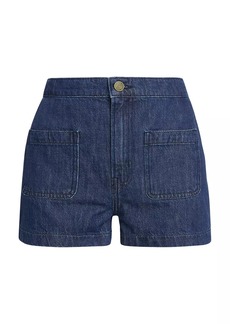 FRAME Patch-Pocket Denim Shorts