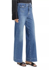 FRAME Patch-Pocket Slim Palazzo Jeans