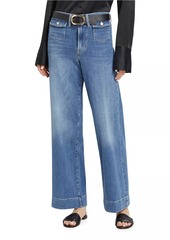 FRAME Patch-Pocket Slim Palazzo Jeans