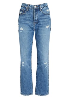 FRAME Patina Cropped Straight-Leg Jeans