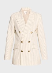 FRAME Pinstripe Double-Breasted Blazer