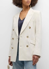 FRAME Pinstripe Double-Breasted Blazer