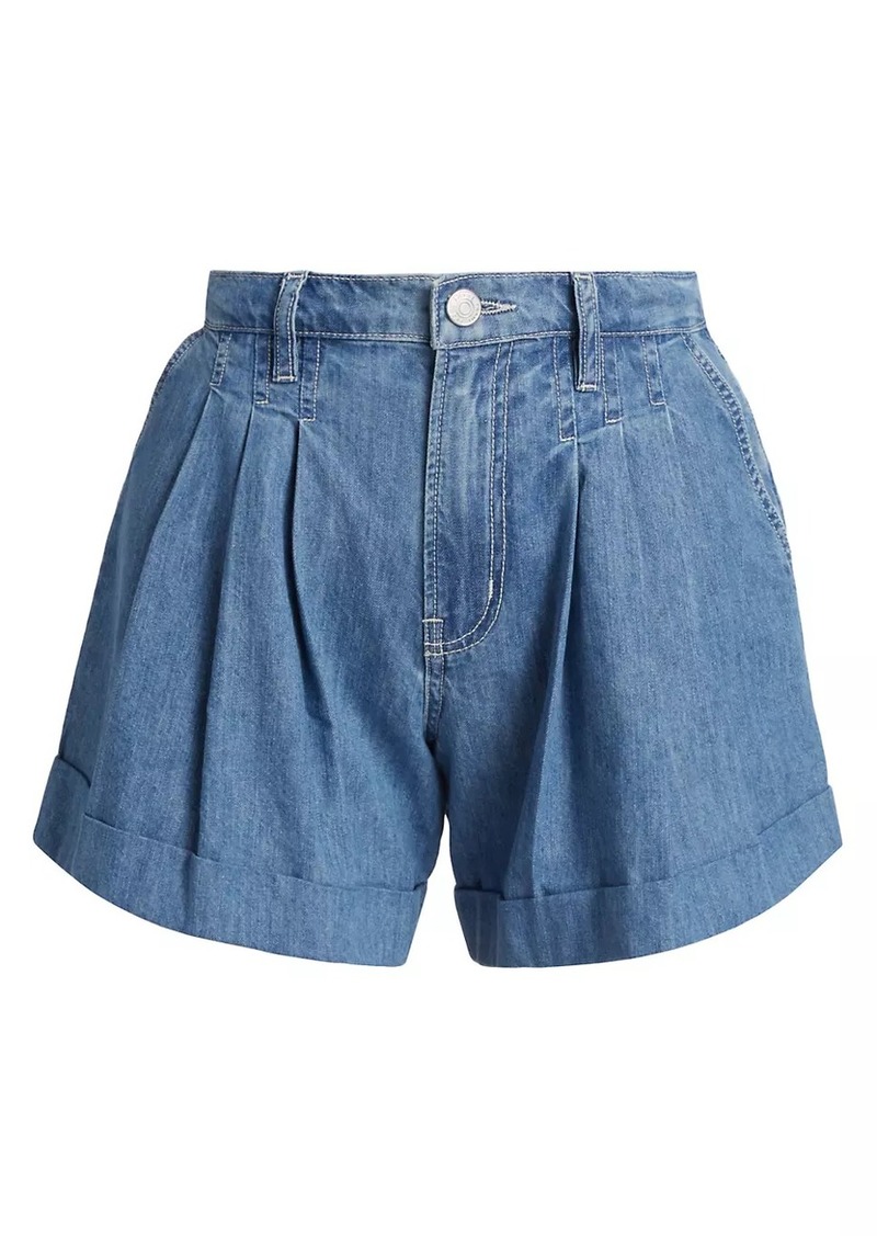 FRAME Pleated Denim Shorts