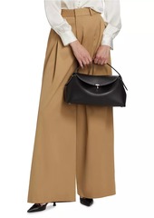 FRAME Pleated Stretch-Cotton Wide-Leg Pants