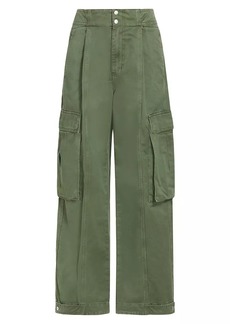 FRAME Pleated Wide-Leg Cargo Pants