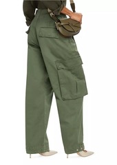 FRAME Pleated Wide-Leg Cargo Pants