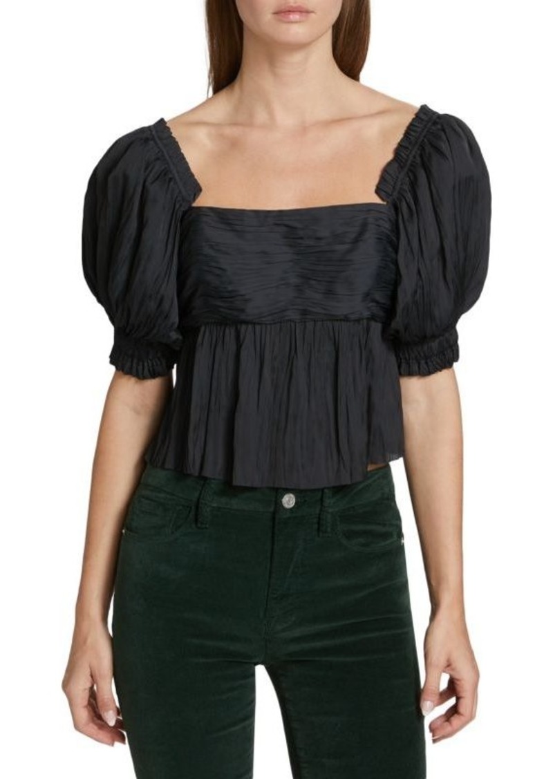 FRAME Puff Sleeve Square Neck Top